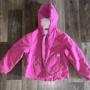 Carhartt Kids Pink Hooded Puffer Jacket